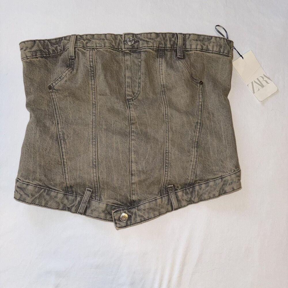 Zara Women's Grey Corset Denim XL